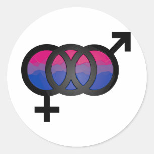 bisexuelles Symbol 3D Runder Aufkleber