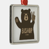 Bishop California Peace Bear Ornament Aus Metall (Rechts)