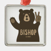 Bishop California Peace Bear Ornament Aus Metall (Vorne)
