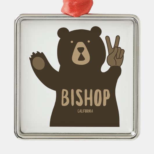 Bishop California Peace Bear Ornament Aus Metall (Vorne)