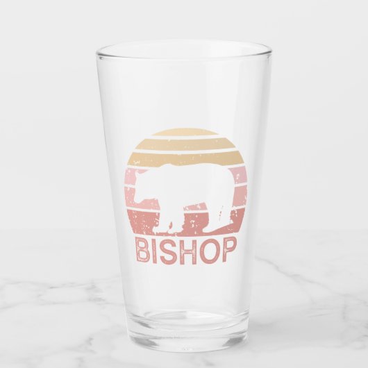 Bishop California Retro Bär Glas (Vorderseite)