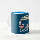Bishop California Retro Bär Zweifarbige Tasse (Vorderseite Links)