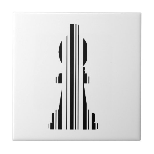 BISHOP CHESS PIECE BAR CODE Bishops Barcode Fliese (Vorderseite)