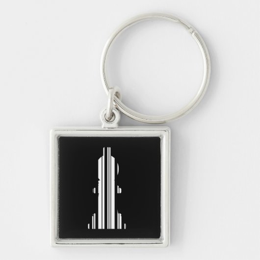 BISHOP CHESS PIECE BAR CODE Bishops Barcode Schlüsselanhänger (Vorne)