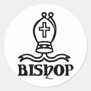 Bishop Chess Symbol Runder Aufkleber