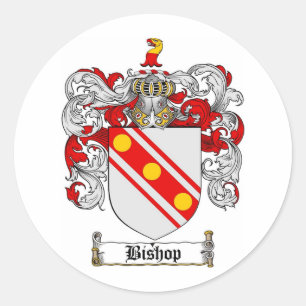 BISHOP-FAMILIENWAPPEN - BISHOP-WÜRMSCHUHE RUNDER AUFKLEBER