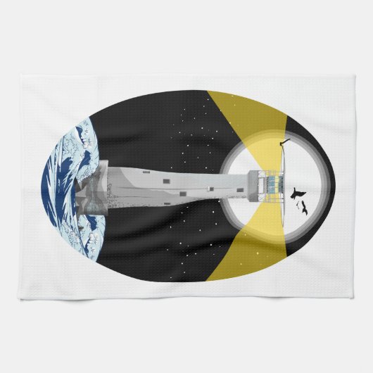 Bishop Rock Lighthouse Geschirrtuch (Horizontal)