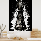 Bishop Schess Tinte Malerei Poster (Küche)