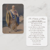 BISHOP ST. NICHOLAS OF MYRA PRAYER RELIGIOUS PLATZKARTE (Vorne/Hinten)