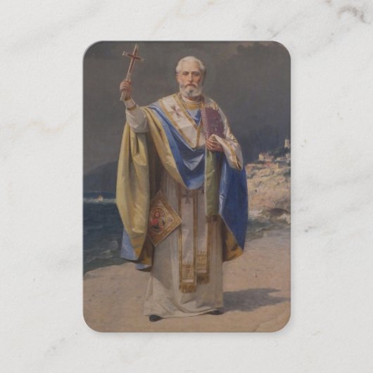 BISHOP ST. NICHOLAS OF MYRA PRAYER RELIGIOUS PLATZKARTE (Vorderseite)