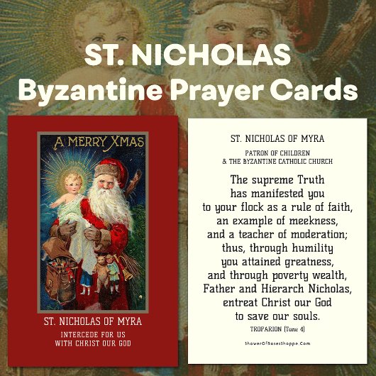 BISHOP ST. NICHOLAS VON MYRA PRAYER HOLY CARDS VISITENKARTE