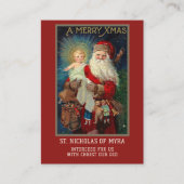 BISHOP ST. NICHOLAS VON MYRA PRAYER HOLY CARDS VISITENKARTE (Vorderseite)