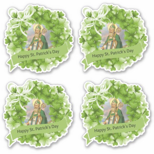 Bishop St. Patrick Kleeblatts Religiös Aufkleber (Vorderseite)