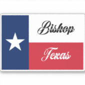 Bishop TX Flag Aufkleber (Vorderseite)