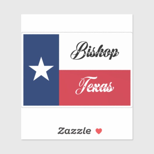 Bishop TX Flag Aufkleber (Blatt)