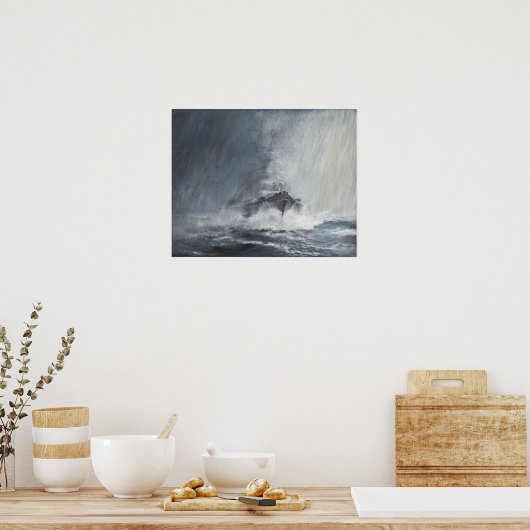 Bismarck durch Vorhänge von Regenschlamm Poster (Küche)