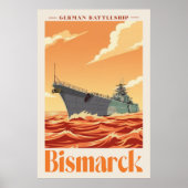 Bismarck German Battleship - Vintage Naval Poster (Vorne)