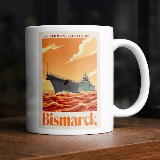 Bismarck German Battleship - Vintage Naval Poster Kaffeetasse