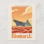 Bismarck German Battleship - Vintage Naval Poster Postkarte (Vorderseite)