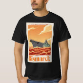 Bismarck German Battleship - Vintage Naval Poster T-Shirt (Vorderseite)