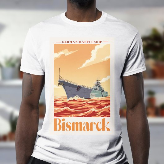 Bismarck German Battleship - Vintage Naval Poster T-Shirt
