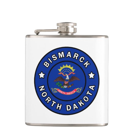 Bismarck North Dakota Flachmann (Vorderseite)