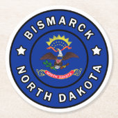 Bismarck North Dakota Runder Pappuntersetzer (Vorderseite)