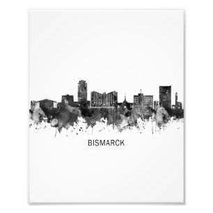 Bismarck North Dakota Skyline BW Fotodruck
