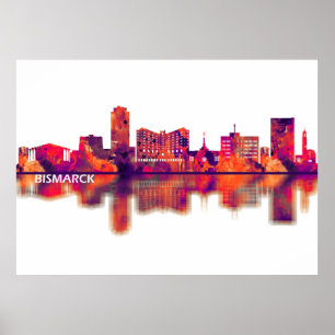 Bismarck North Dakota Skyline Poster