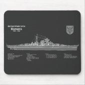 Bismarck - Pläne für ein Konzept für die Schlachtu Mousepad (Vorne)