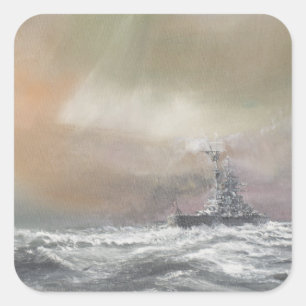 Bismarck signalisiert Prinz Eugen 0959hrs am 24. Quadratischer Aufkleber