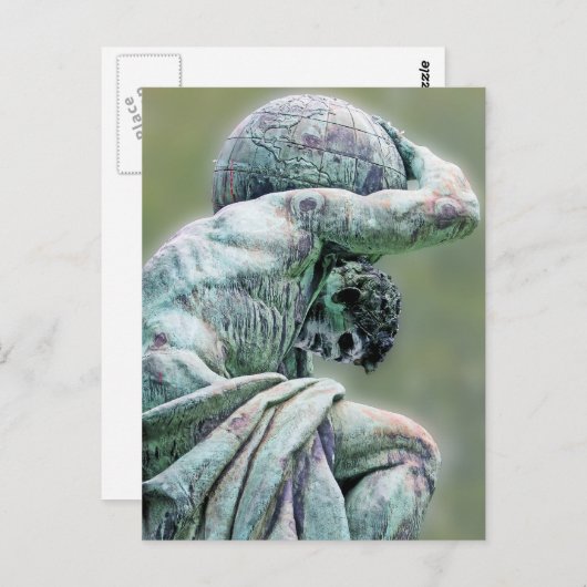 Bismarck Statue, Berlin, Griechischer Gotteatlas,  Postkarte (Vorne/Hinten)