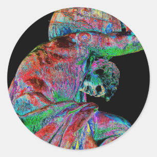 Bismarck Statue, Berlin, Griechischer Gotteatlas, Runder Aufkleber