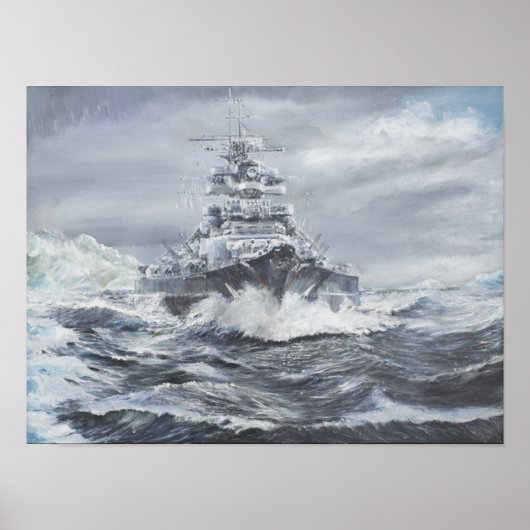 Bismarck vor der grönländischen Küste 1900h 23. Ma Poster (Vorne)