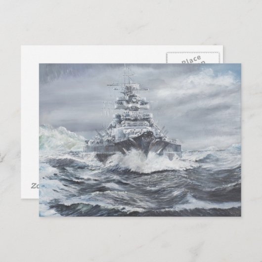 Bismarck vor der grönländischen Küste 1900h 23. Ma Postkarte (Vorne/Hinten)