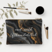 Bismillah Alhamdullilah Black Gold Agate Zubehörtasche