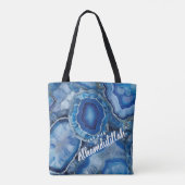 Bismillah Alhamdullilah Blauer Achat Tasche (Rückseite)