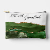 Bismillah Alhamdullilah Green Agate Zubehörtasche (Vorderseite)