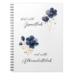 Bismillah Alhamdullilah Marinegold Blumenmuster Notizblock