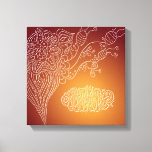 Bismillah - arabisches henn Kalligraphie der Leinwanddruck