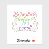 Bismillah Bevor du Scroll Aufkleber (Blatt)
