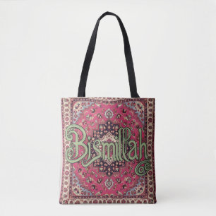 Bismillah rosa und grüne Tote-Tasche Persisch Tasche