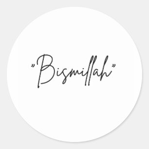 "Bismillah"-Sticker - Zitat zum islamischen Glaube Runder Aufkleber