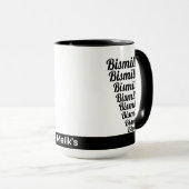 Bismillah Typografie Black auf weißer Monogram Tasse (VorderseiteRechts)