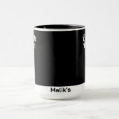 Bismillah Typografie White auf der schwarzen Monog Tasse (Zentrum)