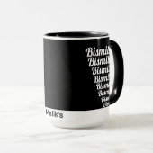 Bismillah Typografie White auf der schwarzen Monog Tasse (VorderseiteRechts)