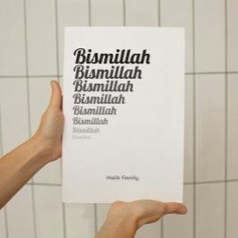 Bismillah Typografy Black Gradation on White Poster