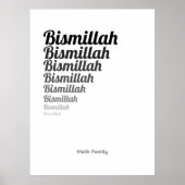 Bismillah Typografy Black Gradation on White Poster (Vorne)
