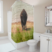 Bison am Wasser Duschvorhang (Beispiel)