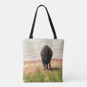 Bison am Wasser Tasche (Rückseite)
